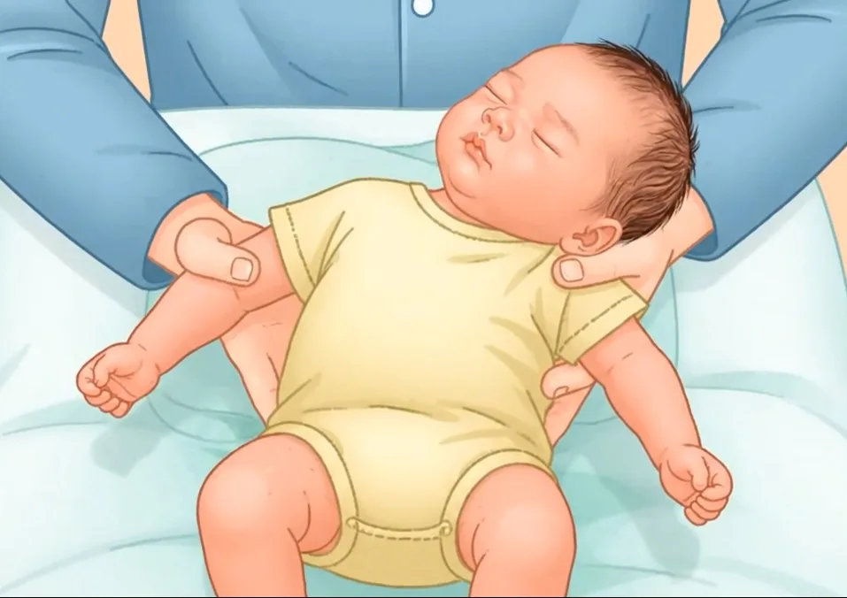 A baby appearing limp and floppy while being held during a fever