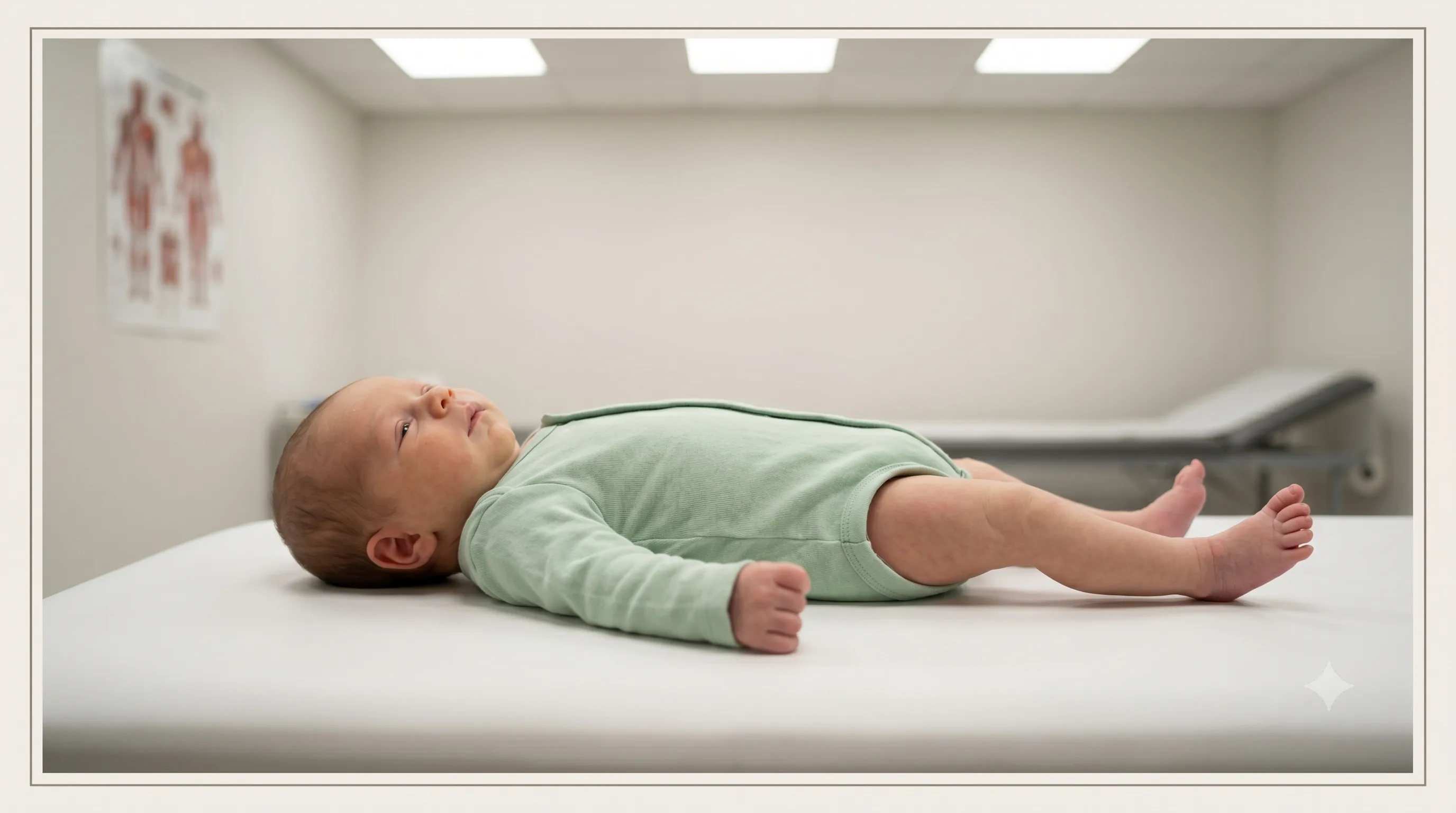 A baby with blotchy mottled skin during a fever